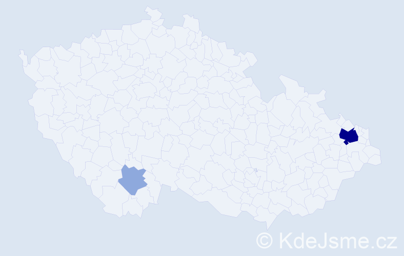 Příjmení: 'Kudlik', počet výskytů 8 v celé ČR