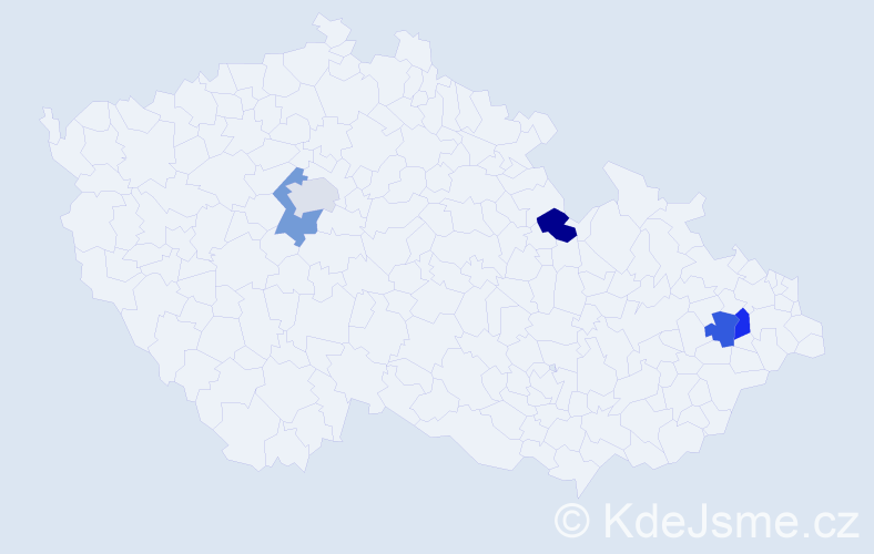 Příjmení: 'Kuszová', počet výskytů 5 v celé ČR