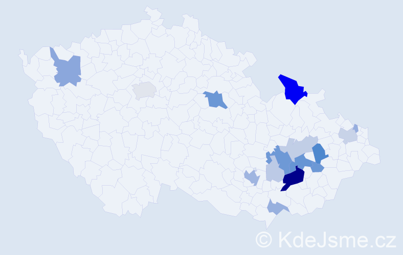 Příjmení: 'Kucián', počet výskytů 61 v celé ČR