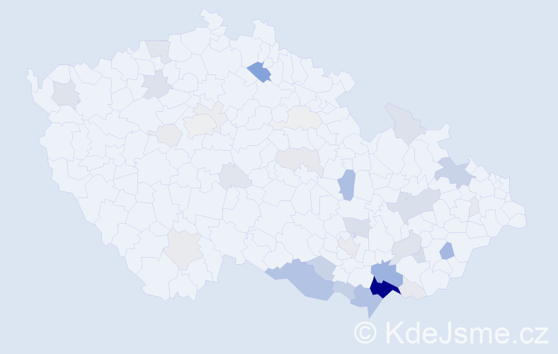 Příjmení: 'Ištvánek', počet výskytů 175 v celé ČR