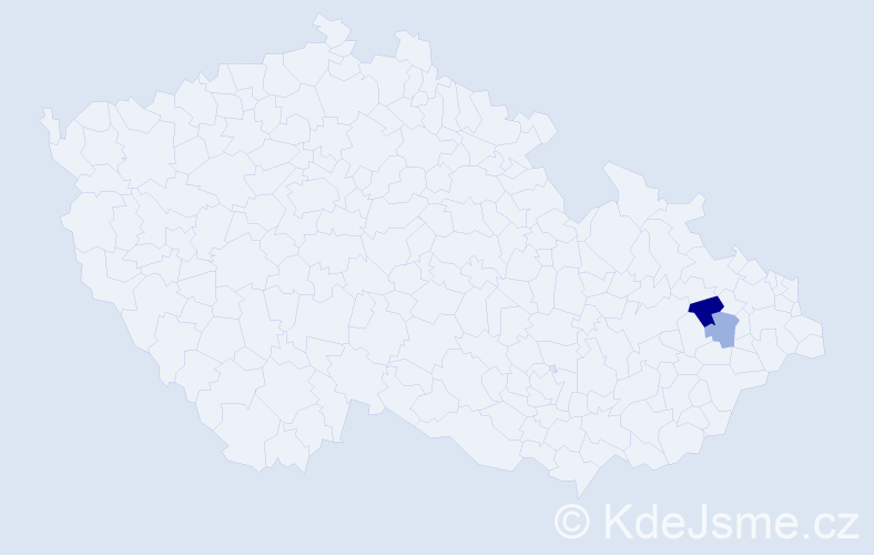 Příjmení: 'Milníčková', počet výskytů 3 v celé ČR