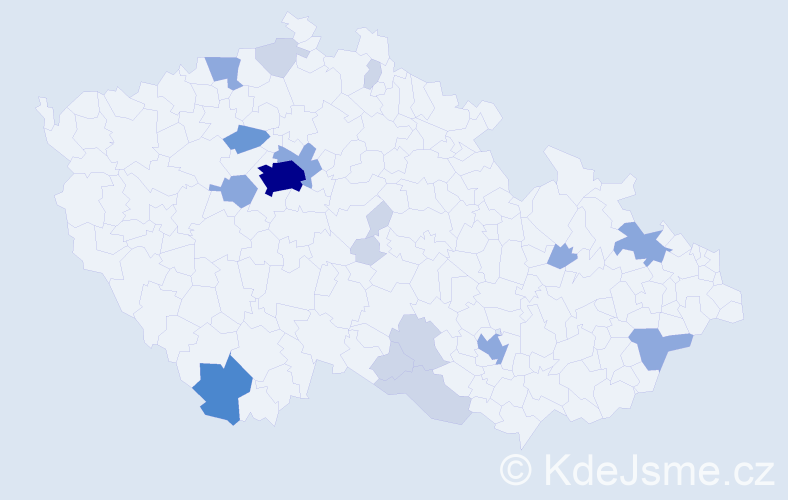 Příjmení: 'Podrazká', počet výskytů 50 v celé ČR