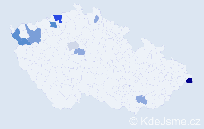 Příjmení: 'Maxim', počet výskytů 22 v celé ČR