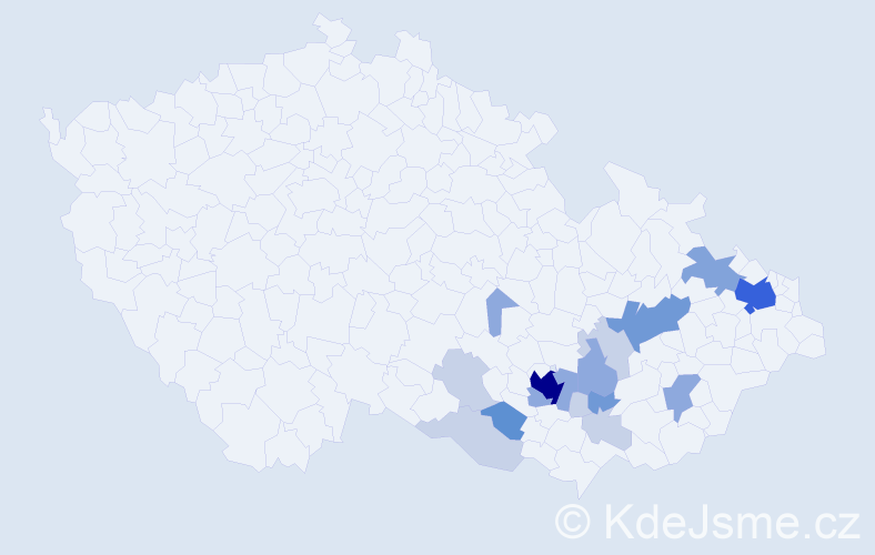 Příjmení: 'Venhuda', počet výskytů 48 v celé ČR