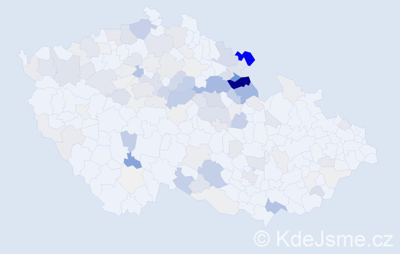 Příjmení: 'Netíková', počet výskytů 418 v celé ČR