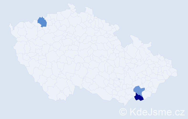 Příjmení: 'Kujíčková', počet výskytů 15 v celé ČR
