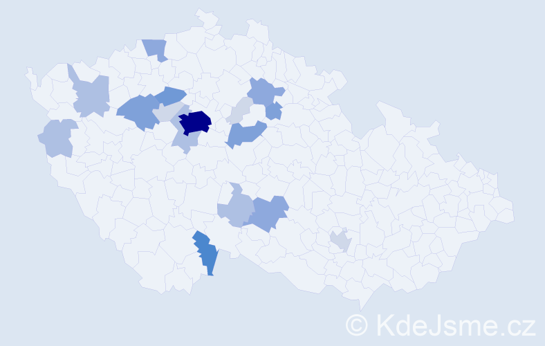 Příjmení: 'Kaliašová', počet výskytů 59 v celé ČR