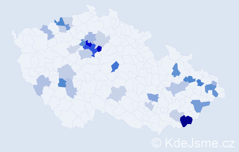 Příjmení: 'Muráriková', počet výskytů 73 v celé ČR