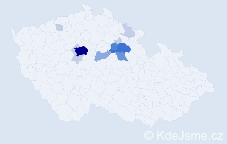 Příjmení: 'Hyršlová', počet výskytů 32 v celé ČR