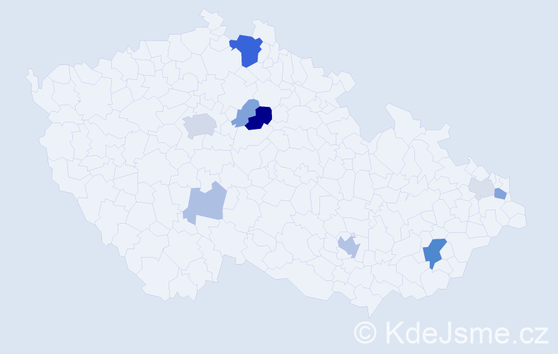 Příjmení: 'Chrastecká', počet výskytů 25 v celé ČR