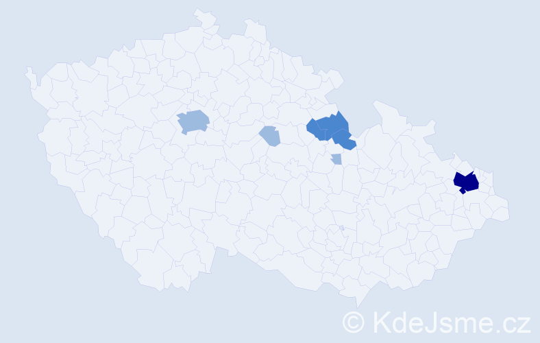 Příjmení: 'Triandafilu', počet výskytů 13 v celé ČR