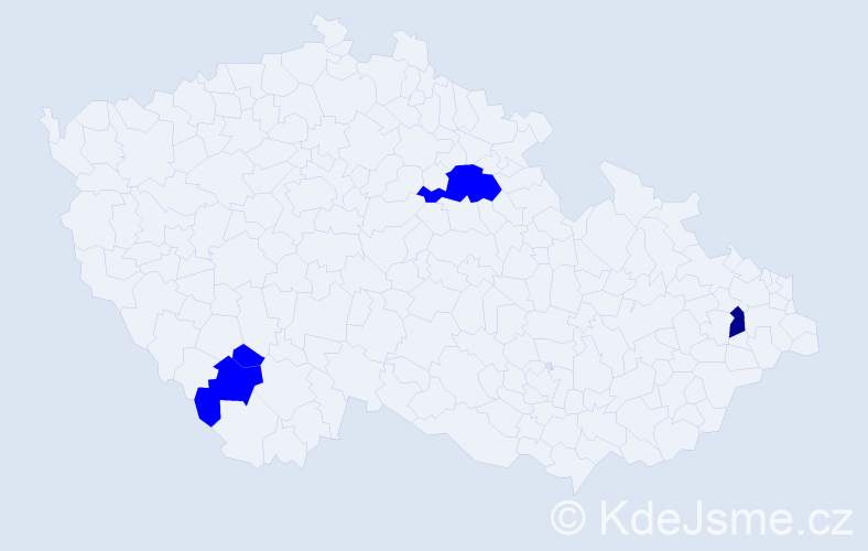 Příjmení: 'Pištecký', počet výskytů 5 v celé ČR
