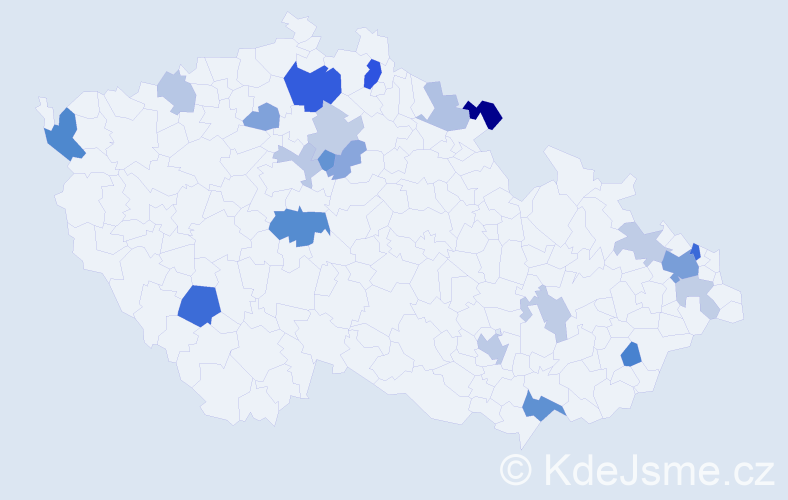 Příjmení: 'Homzová', počet výskytů 46 v celé ČR