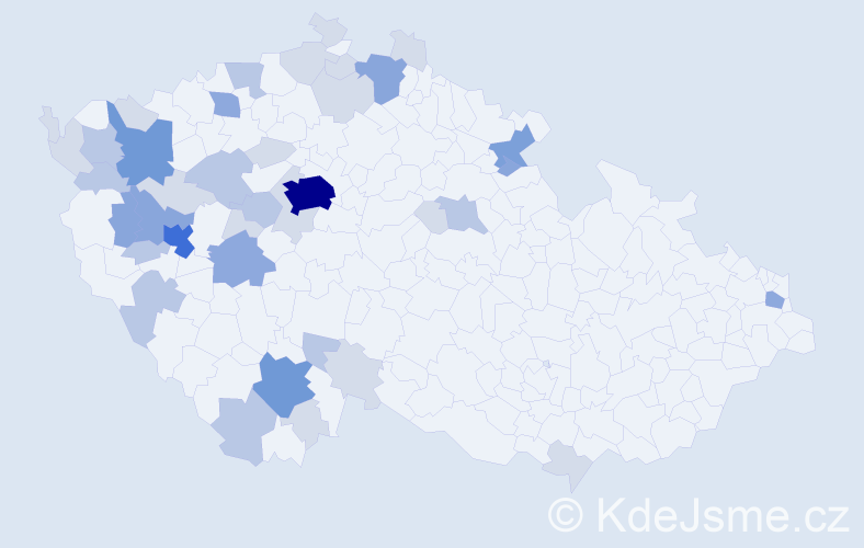 Příjmení: 'Hackerová', počet výskytů 106 v celé ČR