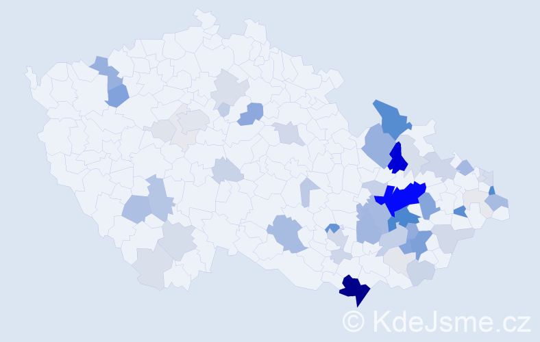Příjmení: 'Skoupil', počet výskytů 233 v celé ČR