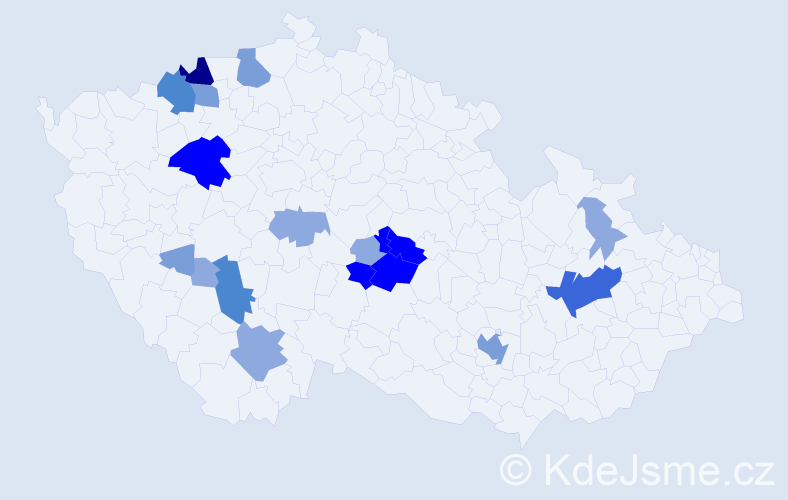 Příjmení: 'Krov', počet výskytů 50 v celé ČR