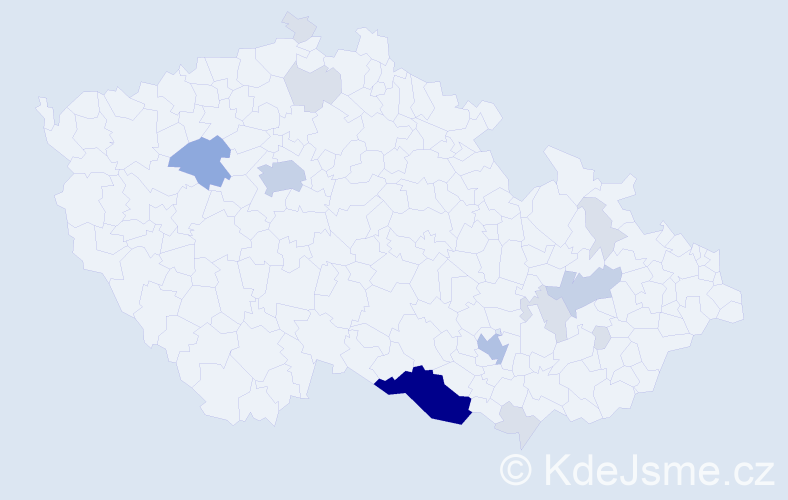 Příjmení: 'Virglerová', počet výskytů 40 v celé ČR
