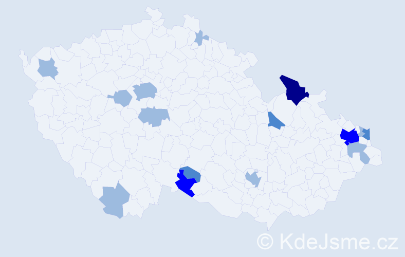 Příjmení: 'Falatová', počet výskytů 25 v celé ČR