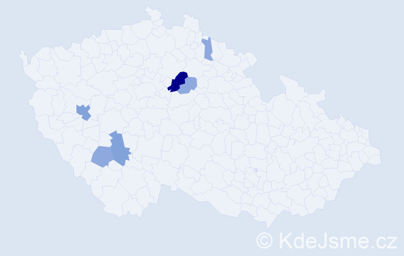Příjmení: 'Kelymanová', počet výskytů 15 v celé ČR