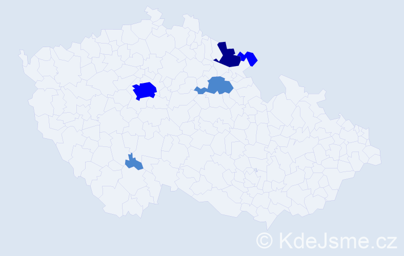 Příjmení: 'Peitner', počet výskytů 9 v celé ČR