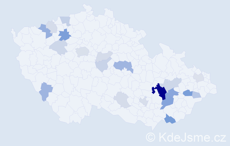 Příjmení: 'Mézlová', počet výskytů 66 v celé ČR