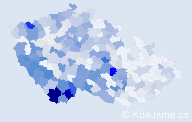 Příjmení: 'Homolka', počet výskytů 1560 v celé ČR