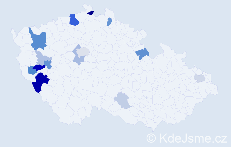 Příjmení: 'Hostaš', počet výskytů 49 v celé ČR