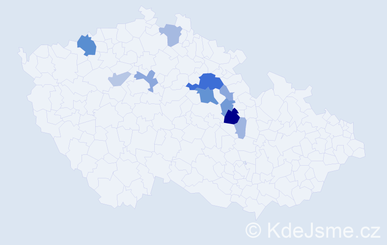 Příjmení: 'Kunart', počet výskytů 41 v celé ČR