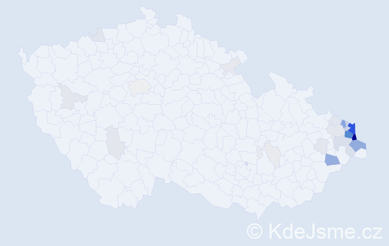 Příjmení: 'Suchanek', počet výskytů 119 v celé ČR
