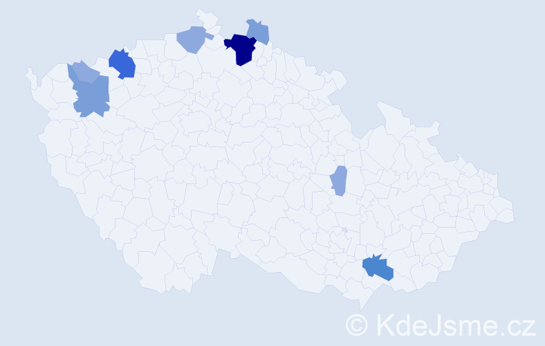 Příjmení: 'Manca', počet výskytů 21 v celé ČR
