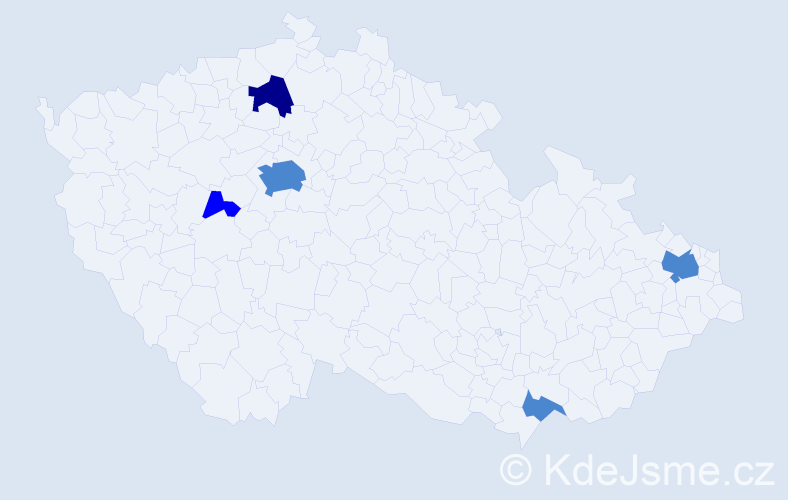 Příjmení: 'Moška', počet výskytů 8 v celé ČR