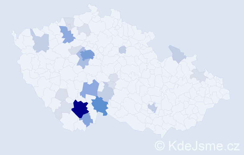 Příjmení: 'Vondruš', počet výskytů 75 v celé ČR