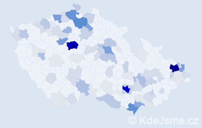 Příjmení: 'Polláková', počet výskytů 355 v celé ČR