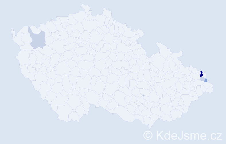 Příjmení: 'Czajová', počet výskytů 10 v celé ČR