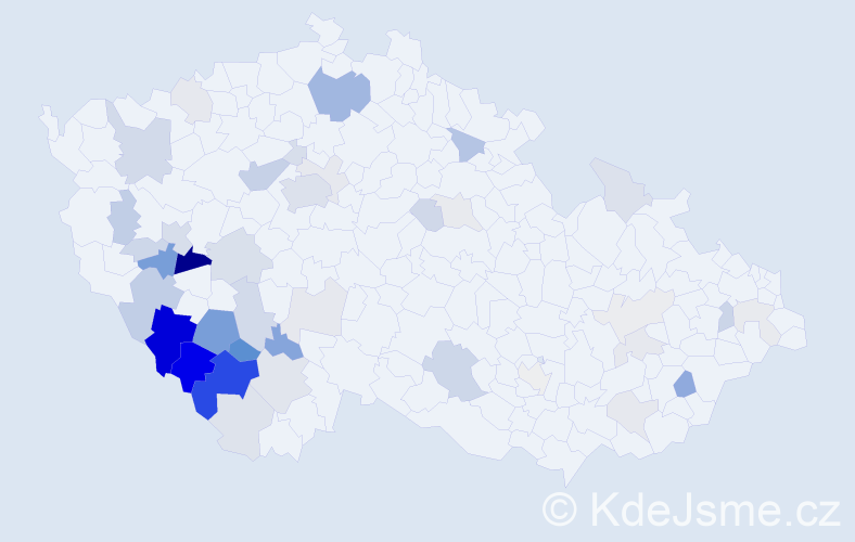Příjmení: 'Řezanková', počet výskytů 128 v celé ČR