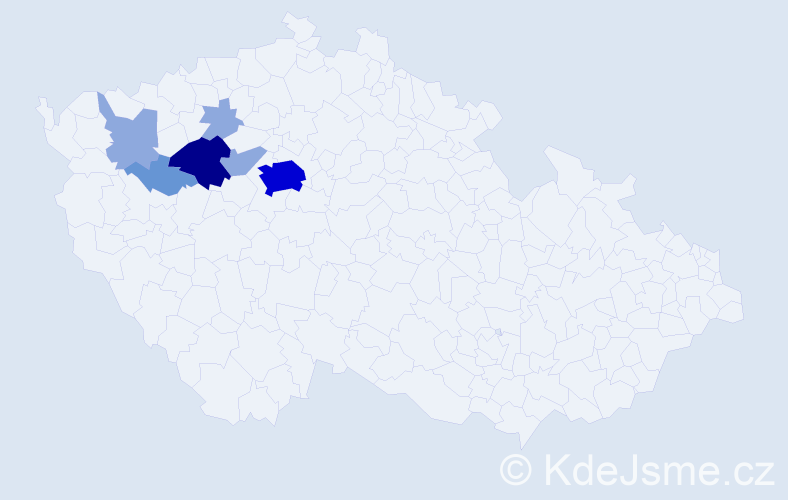Příjmení: 'Plincnerová', počet výskytů 21 v celé ČR