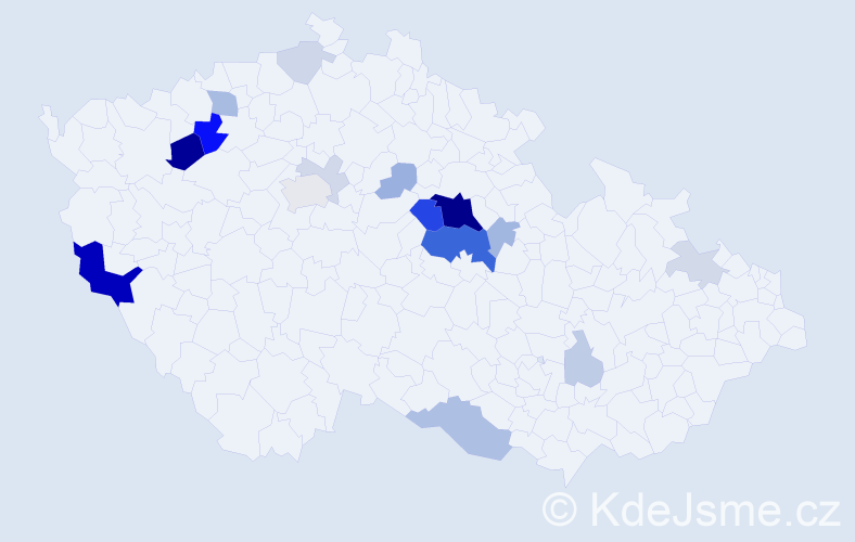 Příjmení: 'Čapská', počet výskytů 56 v celé ČR