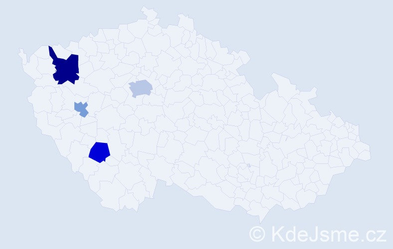 Příjmení: 'Thöndlová', počet výskytů 6 v celé ČR