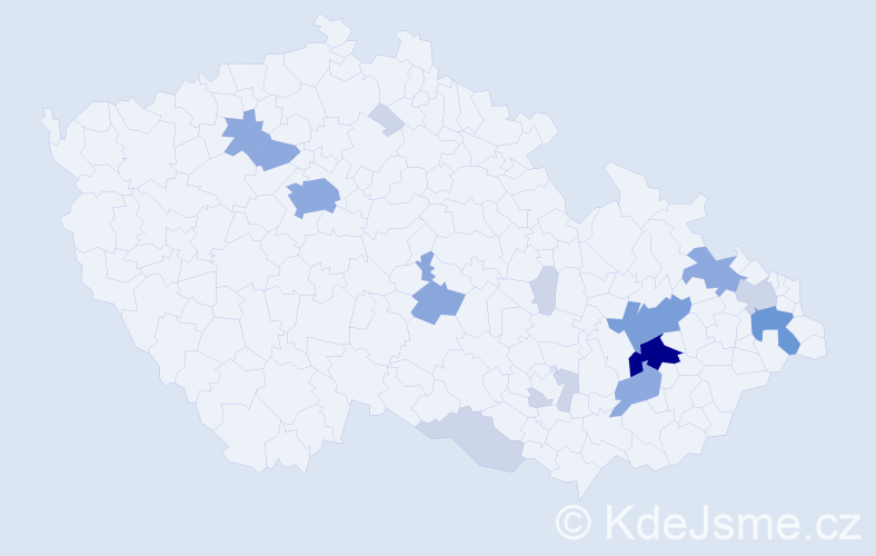 Příjmení: 'Konopčíková', počet výskytů 41 v celé ČR