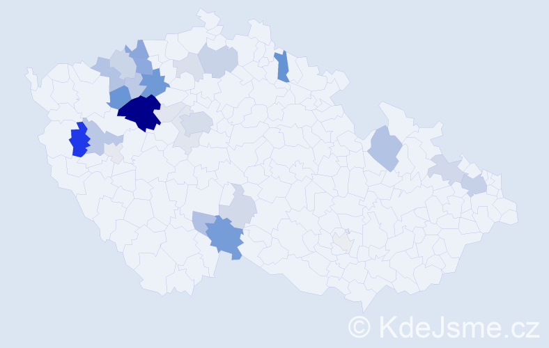Příjmení: 'Kinštová', počet výskytů 86 v celé ČR