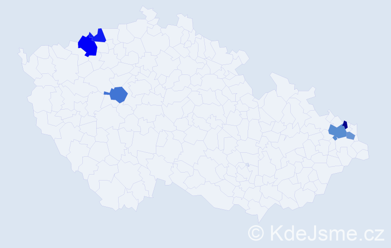 Příjmení: 'Andiel', počet výskytů 9 v celé ČR