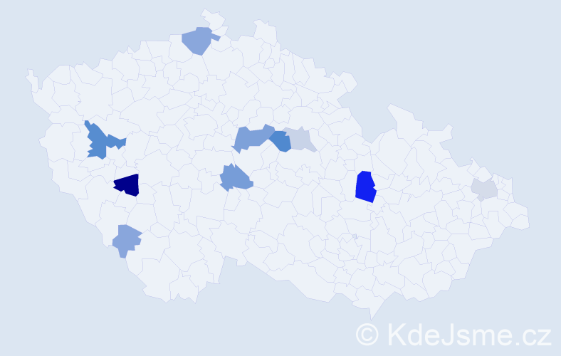 Příjmení: 'Grubr', počet výskytů 34 v celé ČR