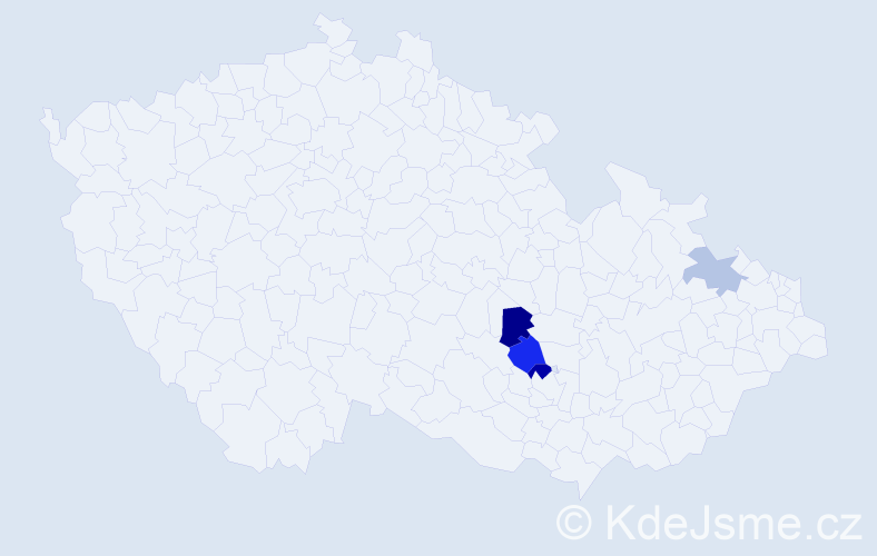 Příjmení: 'Vaša', počet výskytů 7 v celé ČR