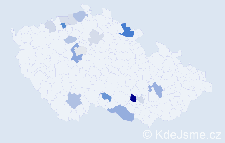 Příjmení: 'Kindler', počet výskytů 42 v celé ČR