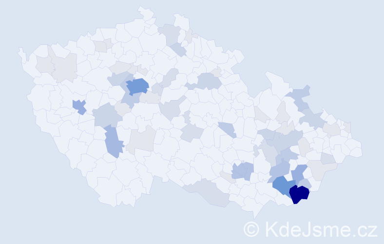 Příjmení: 'Soukeník', počet výskytů 178 v celé ČR