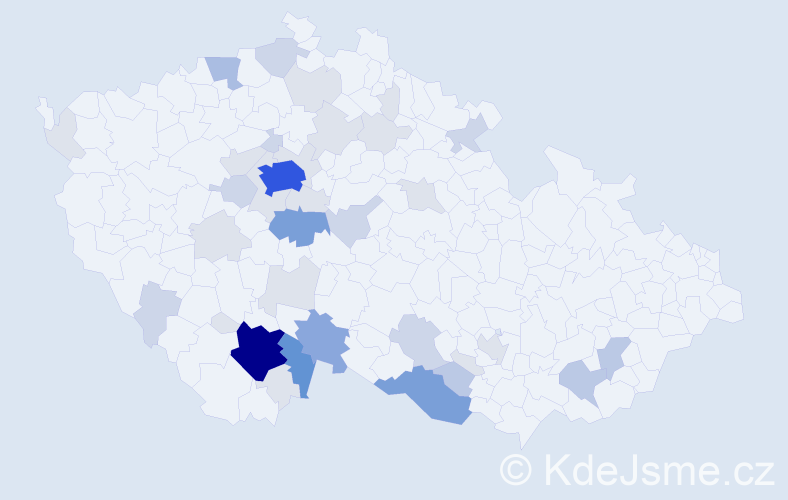 Příjmení: 'Šachlová', počet výskytů 121 v celé ČR