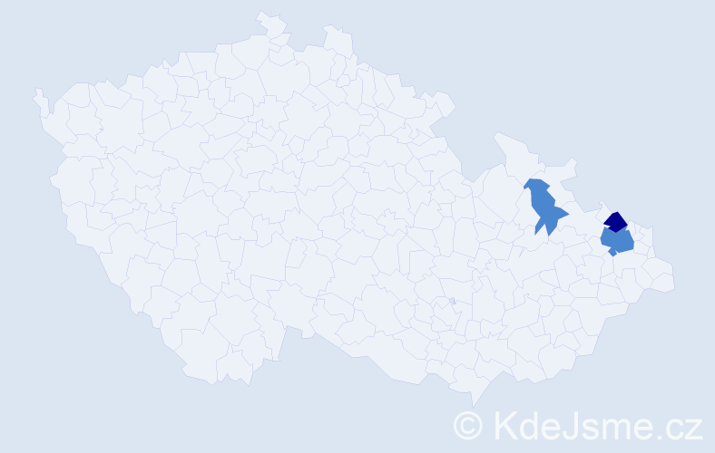 Příjmení: 'Gade', počet výskytů 8 v celé ČR