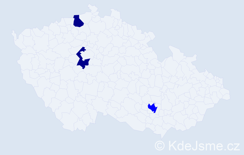 Příjmení: 'Radzová', počet výskytů 5 v celé ČR