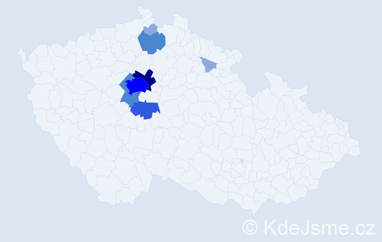 Příjmení: 'Dalibaba', počet výskytů 18 v celé ČR