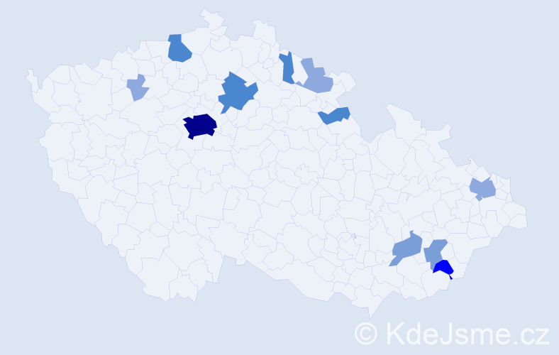 Příjmení: 'Domorád', počet výskytů 31 v celé ČR